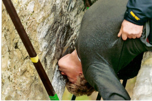 John P. Flannery kissing the Blarney Stone