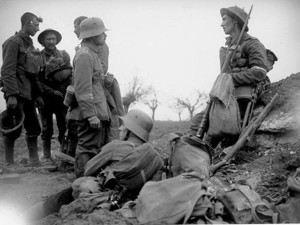 German and British Troops together in “No Man’s Land”