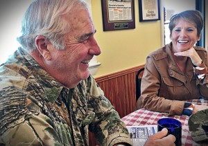 Charles E. Smith and Laurie Hailey at Lovettsville’s Bonnie’s Country Kitchen