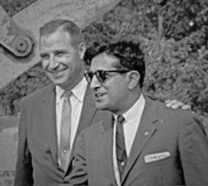 Stanley Caulkins (l) and former Mayor Frank Raflo (r)  at the 1963 groundbreaking of Godfrey Field 