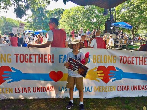 Young Dylan Keefe at the DC March to bring families together