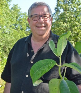 Mike and some milkweed